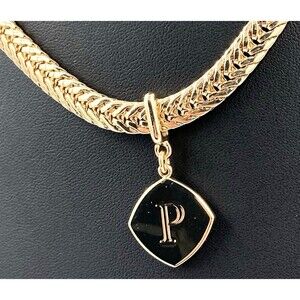 Nordstrom Necklace  Goldtone Foxtail Chain Alphabet Pendant “P” Monogram Initial